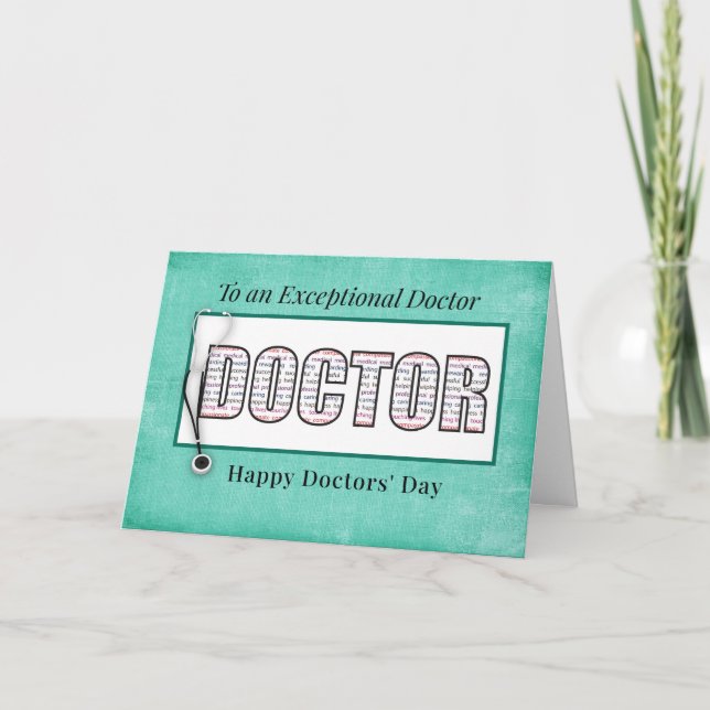Cartão Female Doctors' Day Dedicated Typography (Frente)