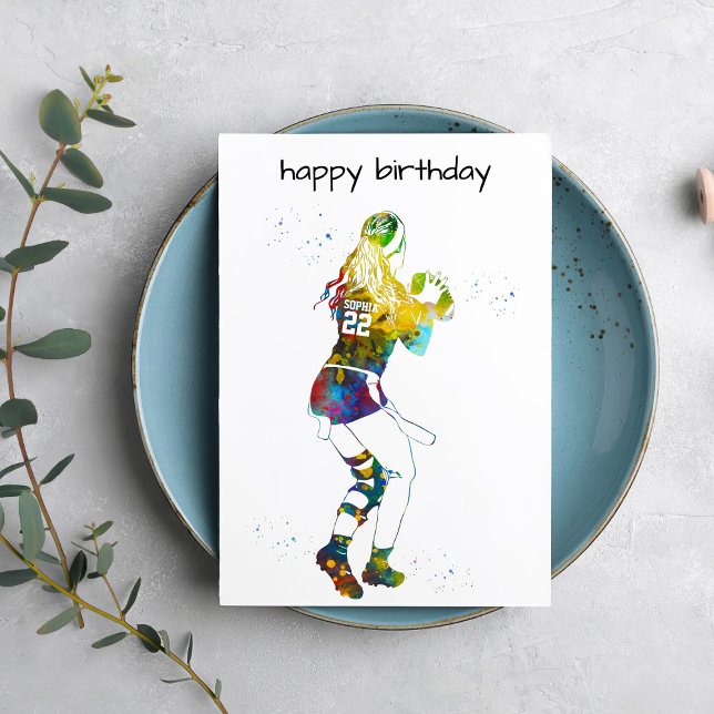 Cartão Female Flag Football Player (Criador carregado)