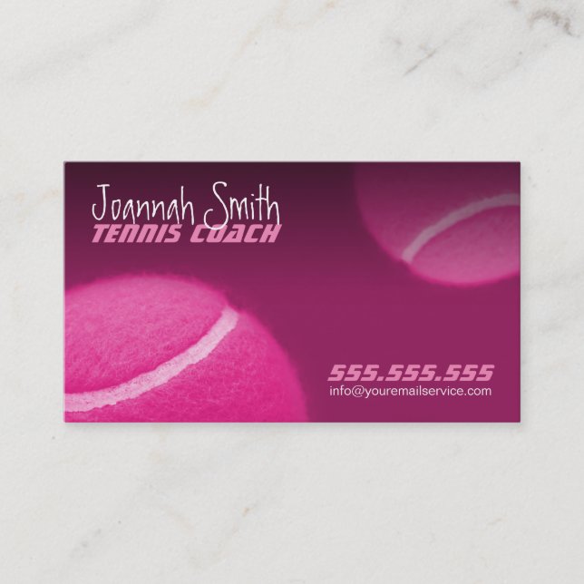 Cartão fêmea do treinador de tênis - tênis (Frente)