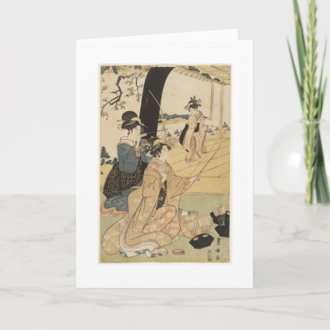 Cartão Fêmeas japonesas que praticam o tiro ao arco C. (Frente)