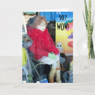 CARTÃO FEMININA 50º ANIVERSÁRIO DIVERTIDA