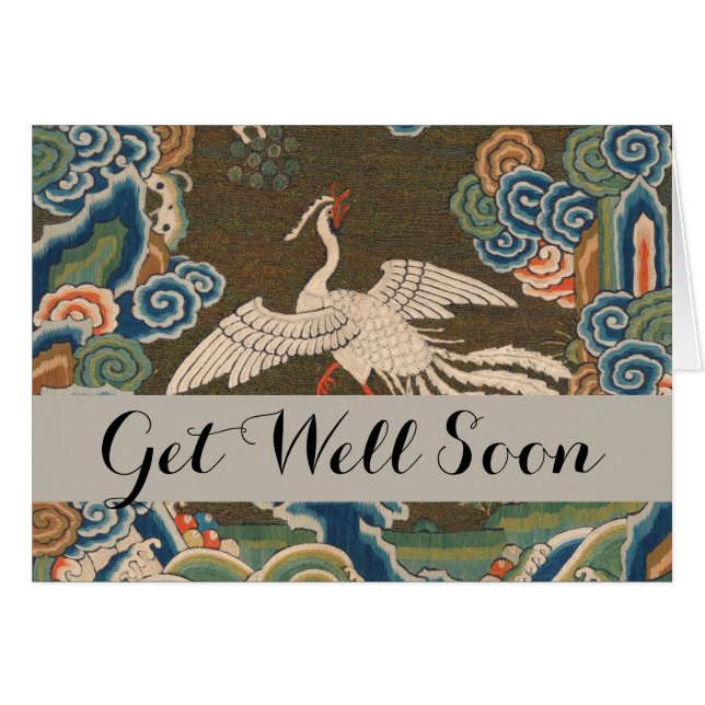 Cartão Fênix antiga de trabalho de arte de aves chinesa (Frente Horizontal)