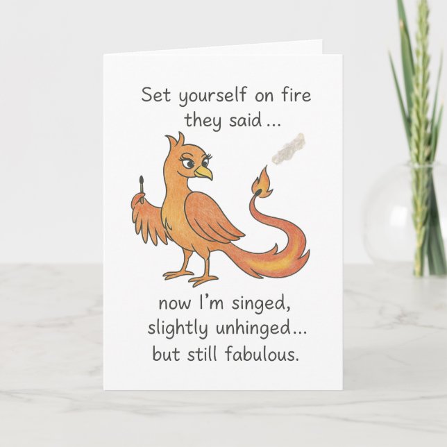 Cartão fênix cantada e ligeiramente unhingada (Frente)