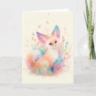Cartão Fennec Fox Entre As Florestas De Pastel