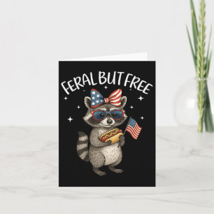 Cartão Feral Bonita, Mas Grátis, Raccoon 4 De Julho Patr