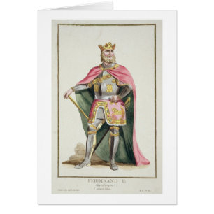 Cartão Ferdinand mim (1379-1416) reis de Aragon 'de Receu