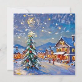 Cartão Feriado da vila de inverno