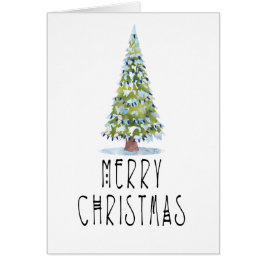 Cartão Feriado de Árvore de Natal Personalizado Contempor