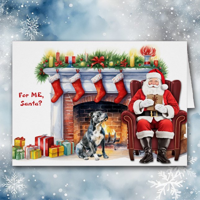 Cartão Feriado de Cão Negro Gift papais noeis (Criador carregado)