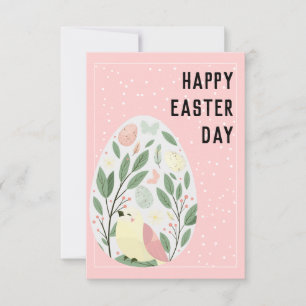 Cartão Feriado de Coelhinho de Ovos de Páscoa, bon