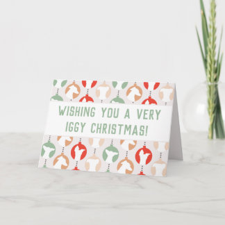 Cartão Feriado de Greyhound Italiano de Natal Iggy da fel