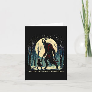 Cartão Feriado De Inverno De Krampus Dark Andando Em Um W