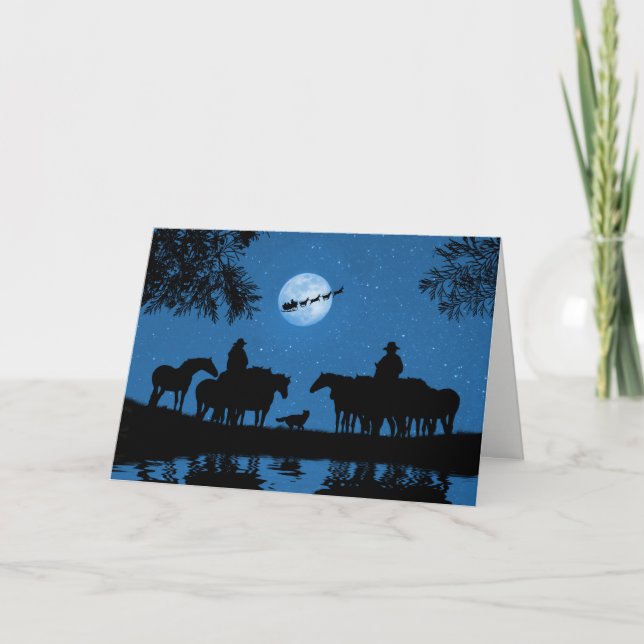 Cartão Feriado de Natal da Cowboy Ocidental do País (Frente)