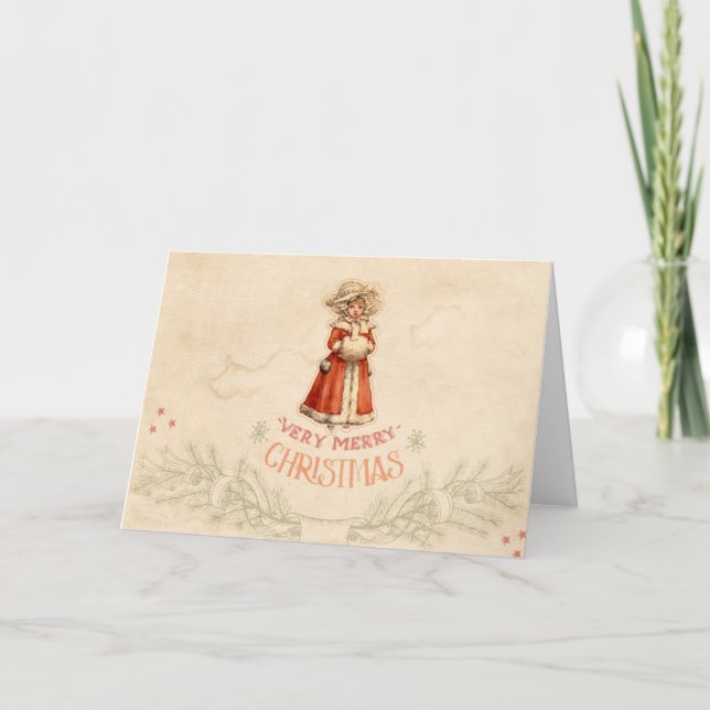 Cartão Feriado de Natal do Caroler Vitoriano (Frente)