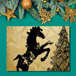 Cartão Feriado de Natal e Horse de Criação