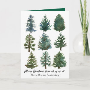 Cartão Feriado de Natal Evergreen Trees para Empresas Per