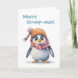 Cartão Feriado de Natal Grumpy Pinguin Grpolegadas
