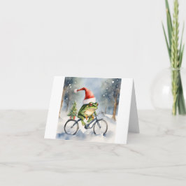 Cartão Feriado de Sapo de Natal