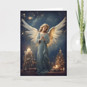 Cartão Feriado de Texto Personalizado do Anjo de natais v