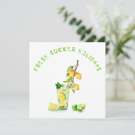 Cartão Feriado de Verão Bebida de Sumo de Limão Fr