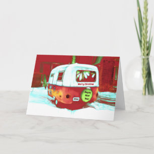 Cartão Feriado de Vintagem Vermelha Vermelha de Natal