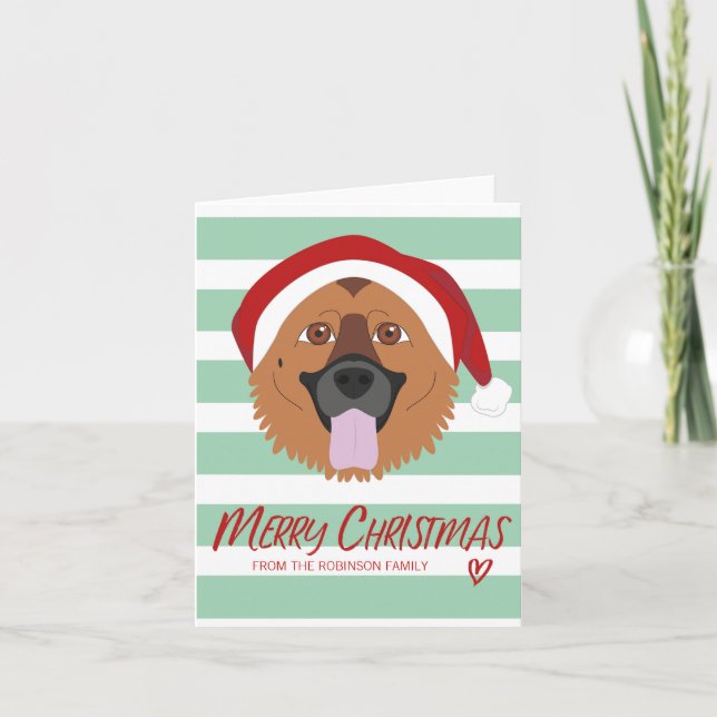 Cartão Feriado do Feliz Natal do cão de german shepherd (Frente)