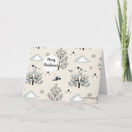 Cartão Feriado do Magpie