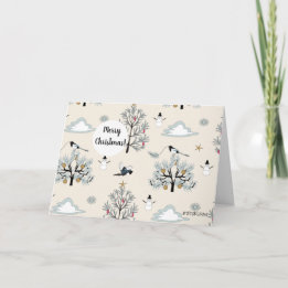 Cartão Feriado do Magpie