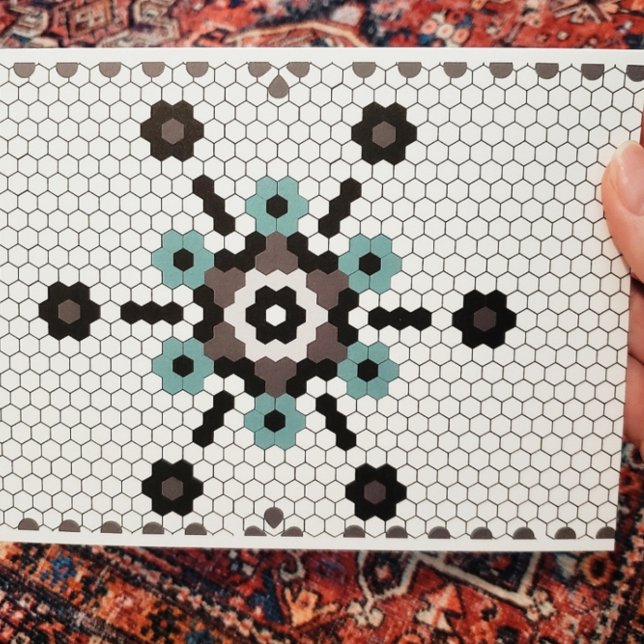 Cartão Feriado do Vazio Azulejo em floco de neve azul e C (Criador carregado)