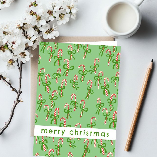 Cartão Feriado doce de Natal doce Canes Xmas (Cute Christmas Candy Canes Xmas Sweet Holiday Card
)
