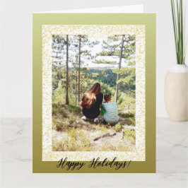 Cartão Feriado Feliz de Uma Foto do Glitter