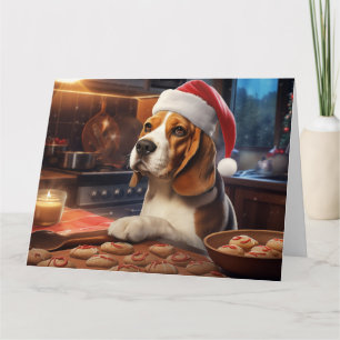 Cartão Feriado Festivo de Beagle Christmas