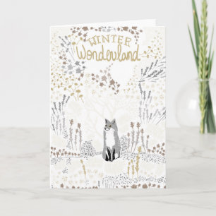 Cartão Feriado Fox Winter Wonderland