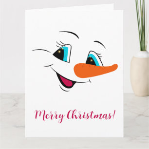 Cartão Feriado Fúnebre Personalizado com Cara de Neve