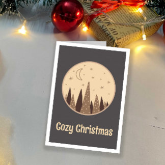 Cartão Feriado na Dentro de Natal Boho Cozy