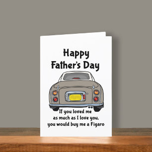 Cartão Feriado no Dia de os pais Topaz Figaro Car