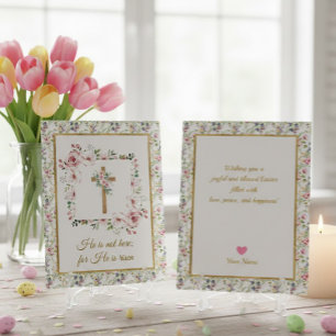 Cartão Feriado Religioso de Páscoa Cristão Ele Ressuscito