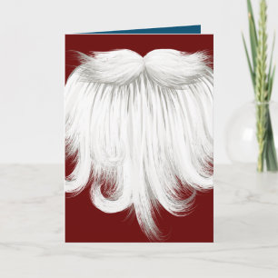 Cartão Feriado vermelho e azul da barba do papai noel da