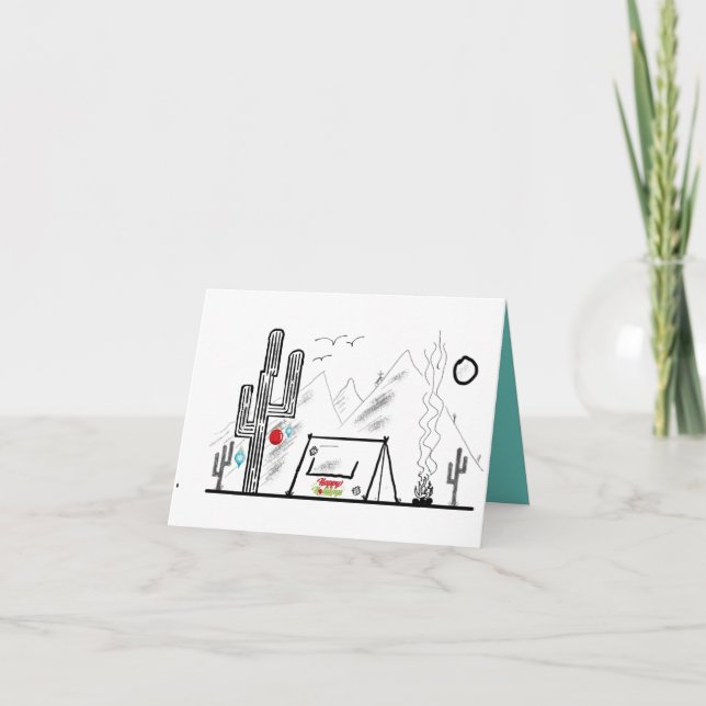 Cartão Feriados de Cactus 1 (Frente)