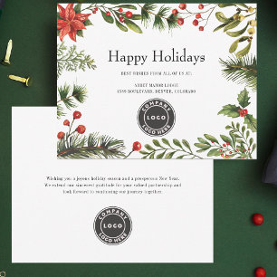 Cartão Feriados de Natal do Logotipo Moderno da Empresa