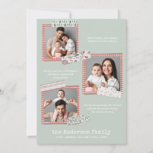 Cartão Feriados de Scrapbooking Ano de revisão 3 fotogr