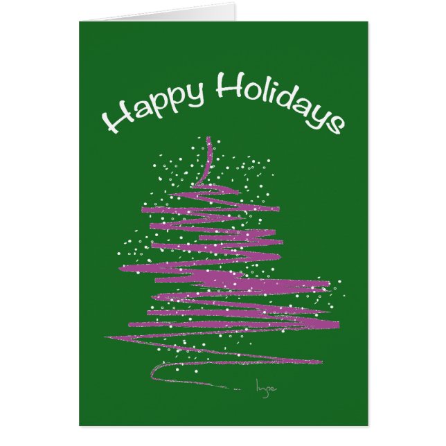 Cartão Feriados Felizes com Personalização de Árvore (Frente)