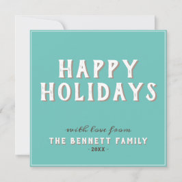 Cartão Feriados Felizes da Tipografia Branca Simples Mode