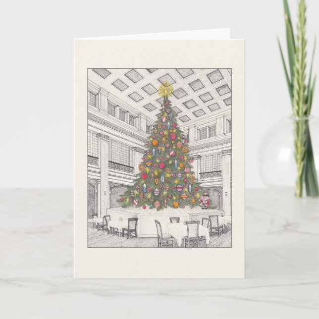 Cartão Feriados no Walnut Room no Field's (Frente)