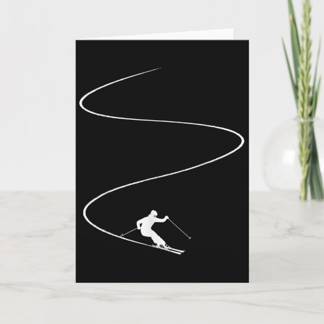 Cartão Férias de Esqui Esportes de Inverno - Esqui Encost (Frente)