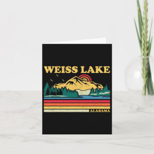 Cartão Férias de Família Vintage Retro Lago Weiss Alabama