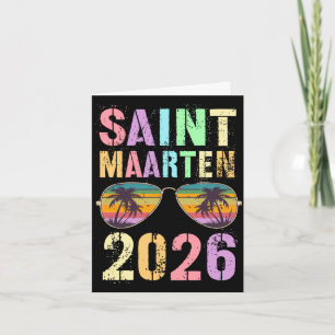 Cartão Férias de natação de crianças em saint maarten 202