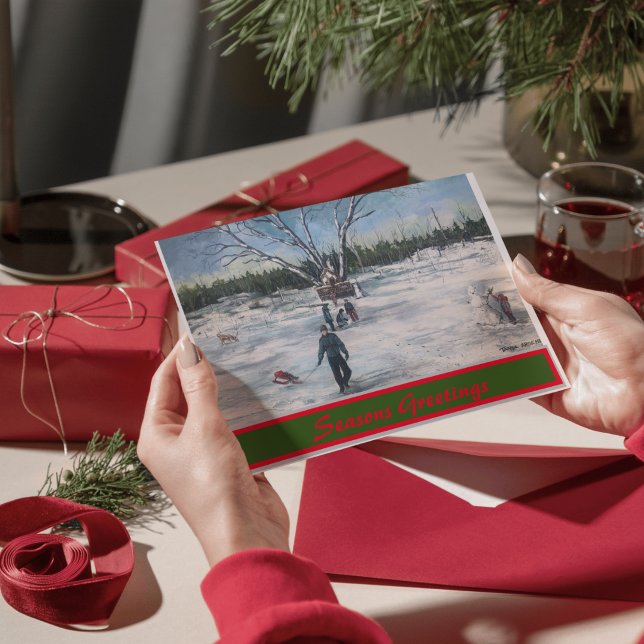 Cartão Férias de Natal (personalize this Vintage Card)