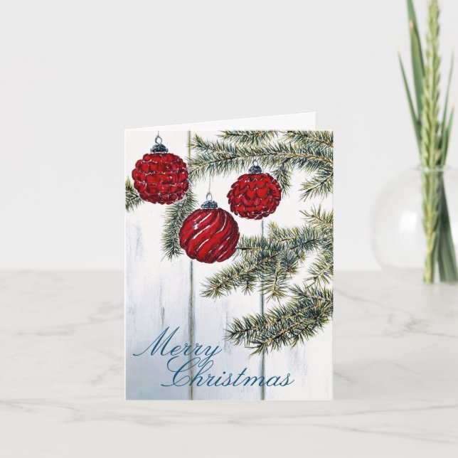 Cartão Férias de Natal Rustic Minimalist (Frente)