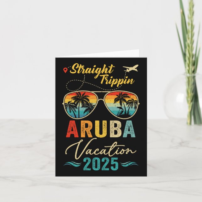 Cartão Férias de Verão em Família na Aruba 2025 Viagem Re (Frente)